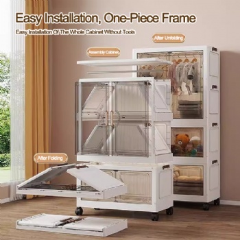  MUENHUI New Arrival Large Capacity Folding Design Plastic Wardrobe	