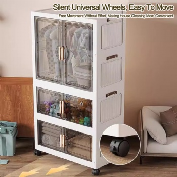  MUENHUI New Arrival Large Capacity Folding Design Plastic Wardrobe	