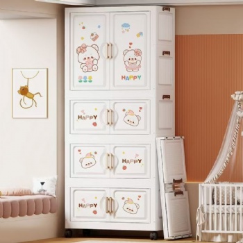  MUENHUI New Design High Quality Large Capacity Plastic Cartoon Wardrobe	