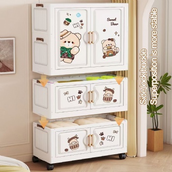  MUENHUI New Arrival High Quality Folding Design Plastic Baby Wardrobe	