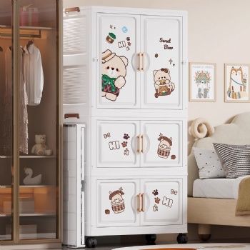 MUENHUI New Arrival High Quality Folding Design Plastic Baby Wardrobe	