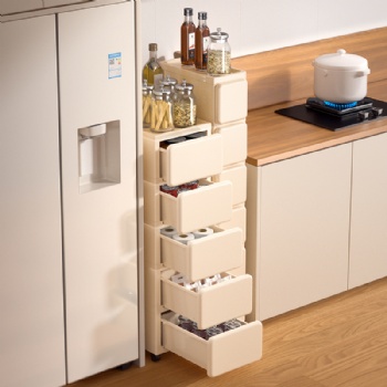  MUENHUI New Design High Quality Household Plastic Narrow Drawer Cabinet	