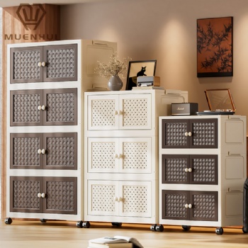 MUENHUI New Arrival Retro Style Folding Design Plastic Storage Cabinet
