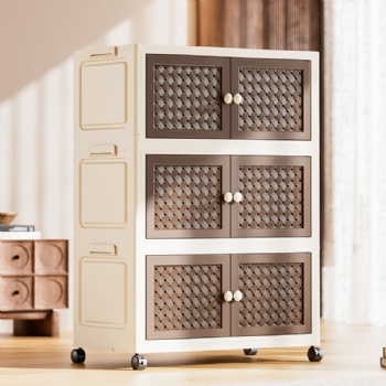  MUENHUI New Arrival Retro Style Folding Design Plastic Storage Cabinet	