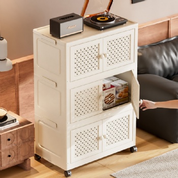  MUENHUI New Arrival Retro Style Folding Design Plastic Storage Cabinet	