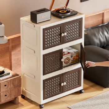  MUENHUI New Arrival Retro Style Folding Design Plastic Storage Cabinet	