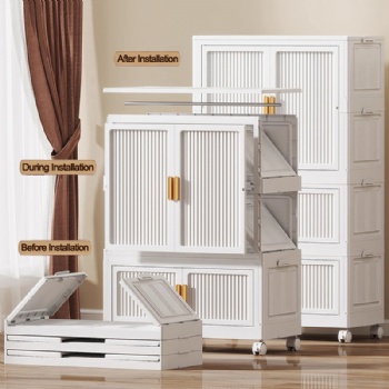  MUENHUI Large Capacity Folding Design Plastic Wardrobe	