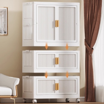  MUENHUI Large Capacity Folding Design Plastic Wardrobe	