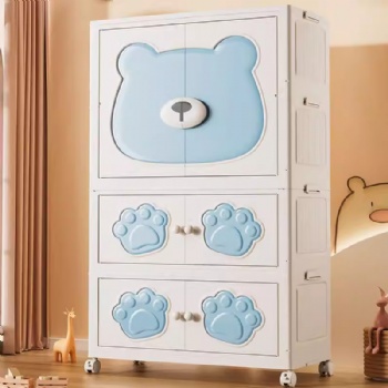  MUENHUI Large Capacity Cartoon Design Folding Plastic Wardrobe	