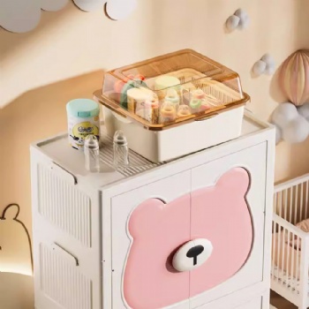  MUENHUI Large Capacity Cartoon Design Folding Plastic Wardrobe	