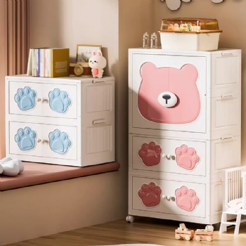  MUENHUI Large Capacity Cartoon Design Folding Plastic Wardrobe	